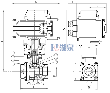 電動絲扣球閥Q911F-16P型號，圖片，原理